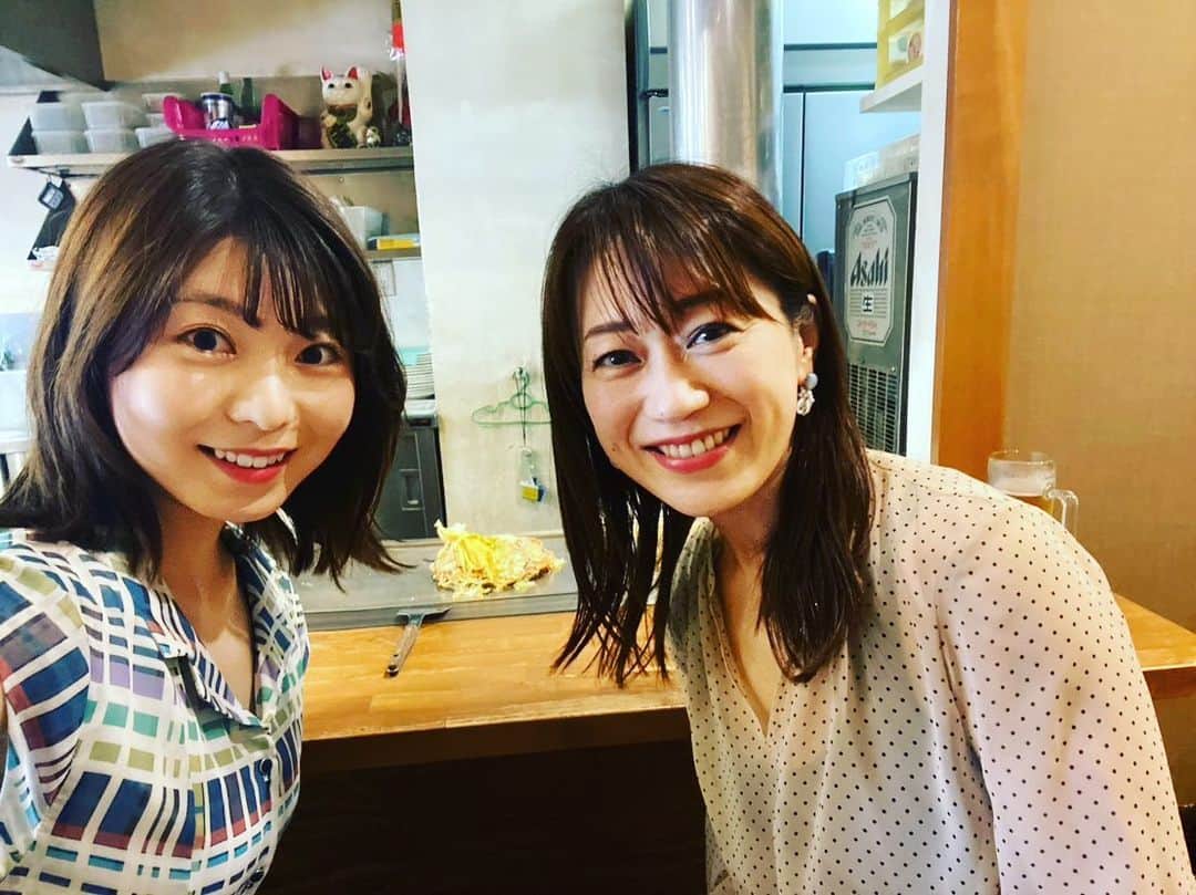 大隅智子のインスタグラム：「岩手から可愛いお客様が広島に来てくれました。 IBC岩手放送のアナウンサーの今井日奈子ちゃんです。 ゆっくり話したのは初めてでしたが、話が止まらず、あっという間でした、笑。 お好み焼きを鉄板で食べて、原爆ドームなどを回りました。 岩手のつながりを感じます！ #お好み焼き　#広島　#原爆ドーム　#元安川」