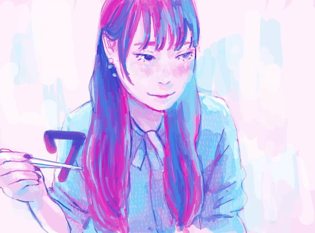 のインスタグラム：「しちがつ.すごいぞお #illustration #7 #japanesegirl #drawing」