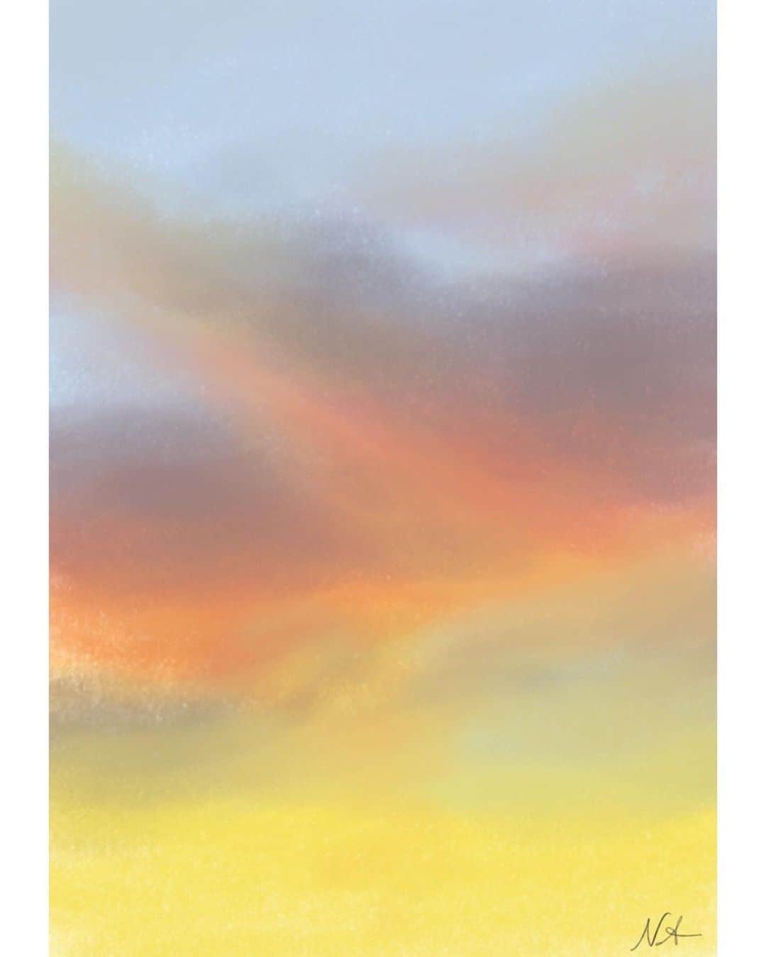 浅野菜緒子さんのインスタグラム写真 - (浅野菜緒子Instagram)「Berlin sunset💛🧡💜🩶🩵 (reimagined on my iPad Pro✍️)」7月2日 22時25分 - naokoasano
