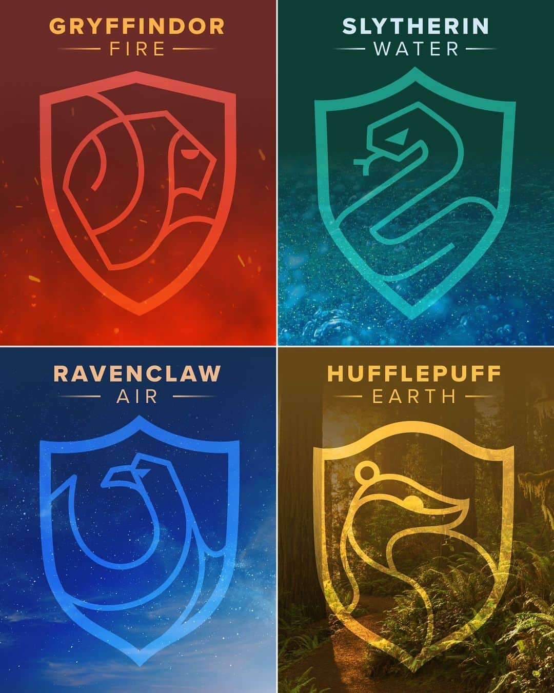 ハリー・ポッターさんのインスタグラム写真 - (ハリー・ポッターInstagram)「did you know each hogwarts house aligns with one of the elements? represent your house by dropping a 🔥, 🌿, 🌪️ or 🌊 in the comments!」7月3日 0時01分 - harrypotter