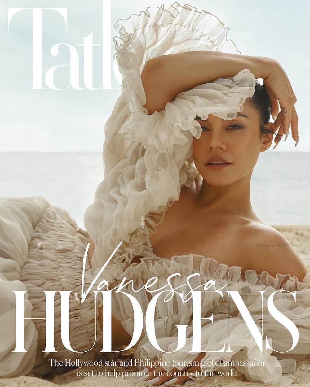 ヴァネッサ・ハジェンズのインスタグラム：「Our July issue celebrates Filipinos breaking boundaries and making their presence felt in their respective fields. Headlining this issue is the Hollywood superstar Vanessa Hudgens, whose journey to stardom started in 2006 when she had her big break playing the lead character, Gabriela Montez, in the hit TV film series “High School Musical”. Her meteoric rise to fame was unstoppable, continuing over the years with more top-rated projects such as Netflix’s rom-com trilogy, “The Princess Switch” and the 2021 American biographical musical film “Tick, Tick... Boom!”, and most recently, the provocative supernatural documentary, “Dead Hot: Season of the Witch”. Her phenomenal success in the international entertainment scene has brought so much pride and joy to many Filipinos worldwide.  This year, @vanessahudgens took on one of her most significant roles as the Philippines’ global tourism ambassador. In that capacity, she is set to promote the country’s rich culture and beautiful destinations to the world using her voice and platform. She will also star in a yet-to-be-named travel documentary shot in the Philippines by the prolific filmmaker and Presidential Adviser for Creative Communications Secretary Paul Soriano paulsoriano1017.  Together with her mother, Gina Guanco Hudgens, and her sister, Stella, Tatler tagged along Vanessa as she explored and experienced the idyllic island paradise of El Nido during her homecoming. She summed up her experience by saying, “It’s got a bit of everything. It’s got a metropolitan city. It’s got paradise. It’s beautiful and eye-opening. From early morning hikes to sunset cocktails and karaoke, and catamaran rides… It’s got kindness. Everybody is warm and friendly. The people here are unique. I haven’t met anyone who seems to be having a bad day. The hospitality is unmatched. It’s a magical place,” Vanessa said   Photography @bjpascual  Gown @vaniaromoff  Styling @lizzzuy / @stylizedstudio  Words @matetreyes  Interview @boyabunda  Hair @hairbynanteywest  Make-up @stevendoloso  Assistant Stylists @joyybernardo and @jolobayoneta / Stylized Studio  Location @pangulasianparadise」