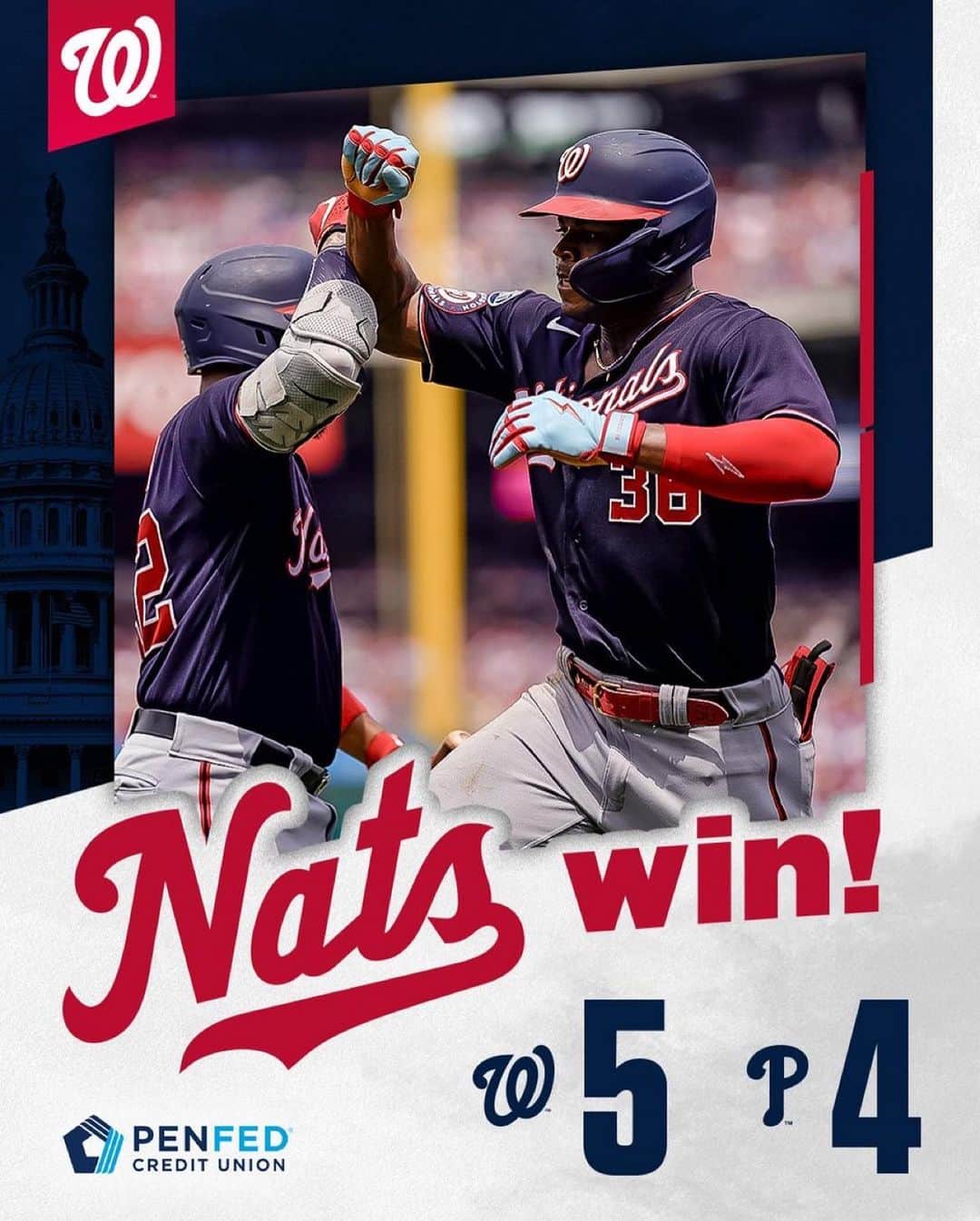 ワシントン・ナショナルズのインスタグラム：「Put a third-straight series-winning Curly W in the books! 📚」