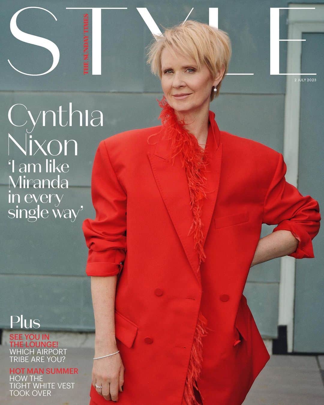 シンシア・ニクソンのインスタグラム：「A wonderful time with The Sunday Times Style 💖 Read the @theststyle piece at the link in my Story!  📷: @pamela_hanson  🧥: @alicialombardini  👱: @rebekahforecast  💄: @stoj_makeupartist  💅: @nailcouturekk  📝: @lottejeffs」