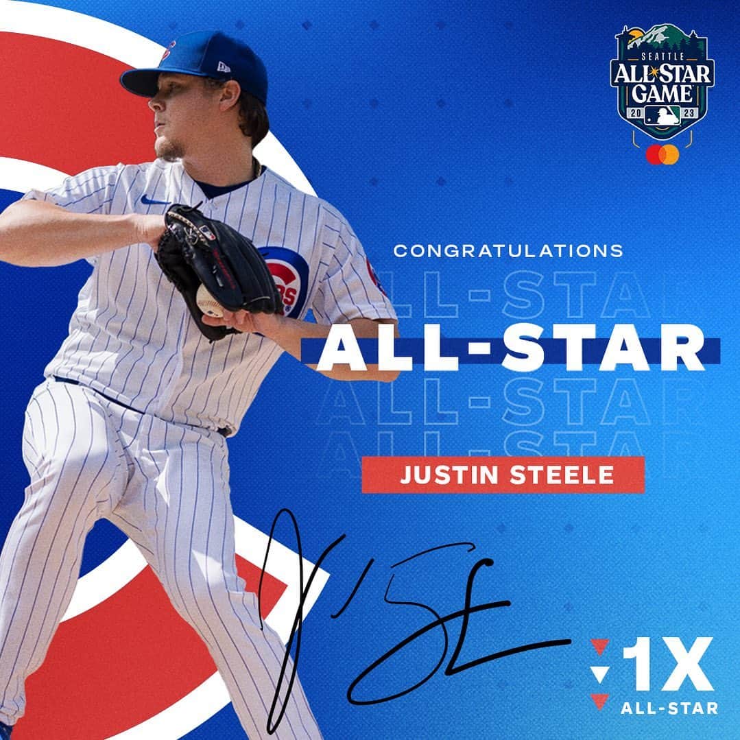 シカゴ・カブスのインスタグラム：「The country boy fastball is coming to Seattle.  Congratulations to @justinsteele21 on his first #AllStarGame selection!」