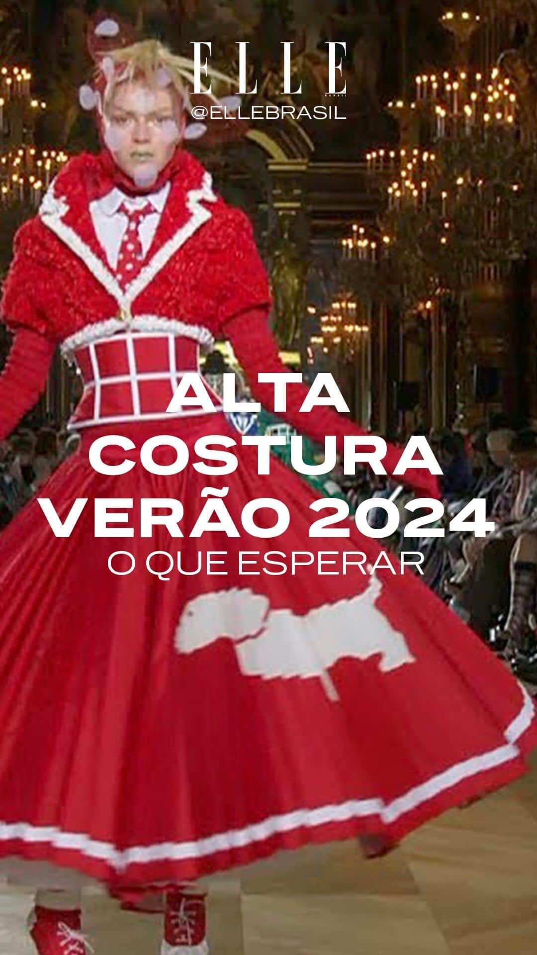 ELLE Brasilのインスタグラム：「Preparem-se! A semana de alta-costura começa nesta segunda-feira, 03.7, e vai até quinta-feira, 06.7. No vídeo acima, nossa correspondente de Paris @anagarmendia fala sobre alguns destaques desta temporada, como a estreia de @thombrowne na cidade, e a coleção de @juliendossena, da @rabanne, para a @jeanpaulgaultier como convidado especial. E mais: Ana ainda relembra como esta semana de moda tão especial e exclusiva foi criada. Fiquem ligadinhos nas redes sociais da ELLE Brasil para acompanhar tudo! (vídeo: @ricardojfer)  Errata: a temporada de alta costura que começa nesta segunda-feira é de inverno 2023.」