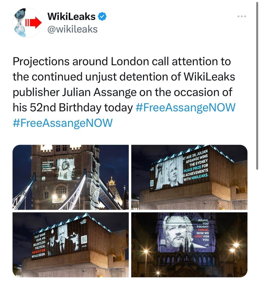 WikiLeaksのインスタグラム：「#FreeAssangeNOW」
