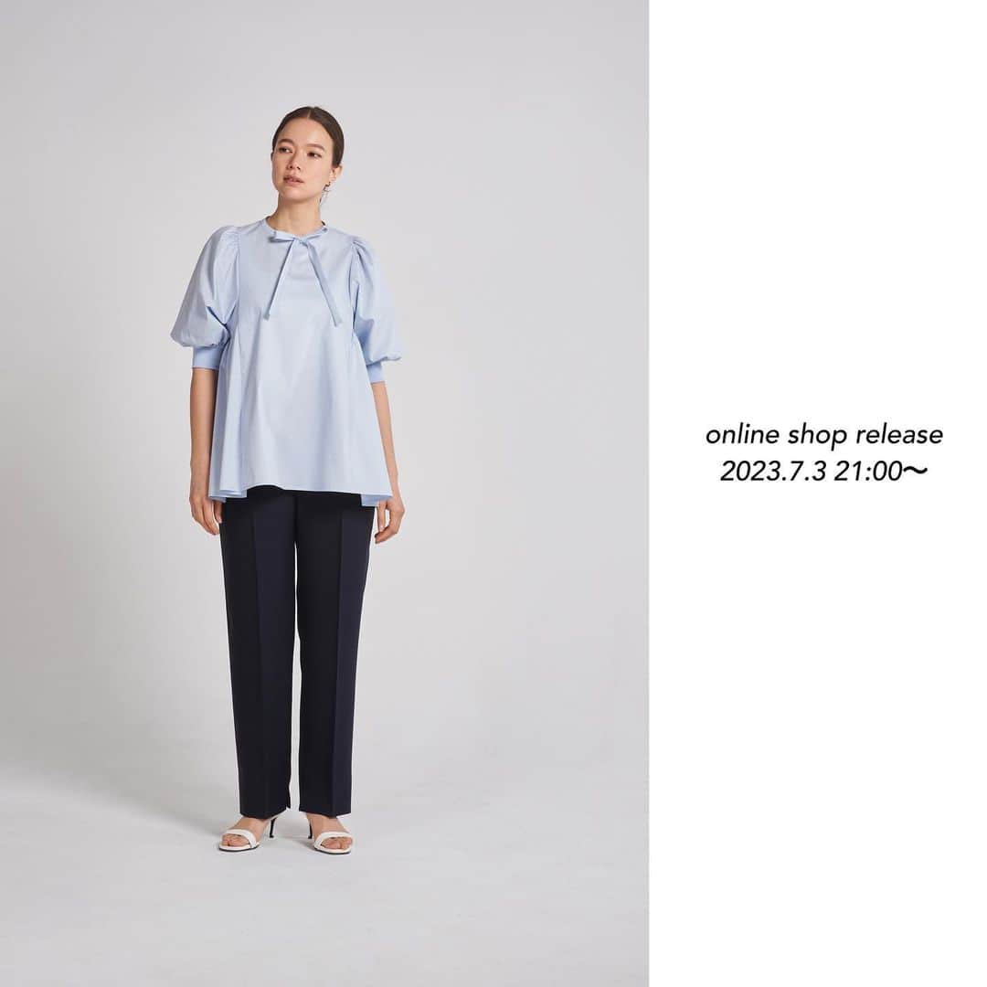 yoriのインスタグラム：「*online shop release*  7/3 pm21:00〜 2023summer 新作が入荷致します！  詳細は商品ページをご覧ください！  #スカラップティアードブラウス #ショートパフギャザーブラウス #エアリーヘムギャザーブラウス #サイドギャザーパフブラウス #サラサラハンサムパンツ  #yori_japan」