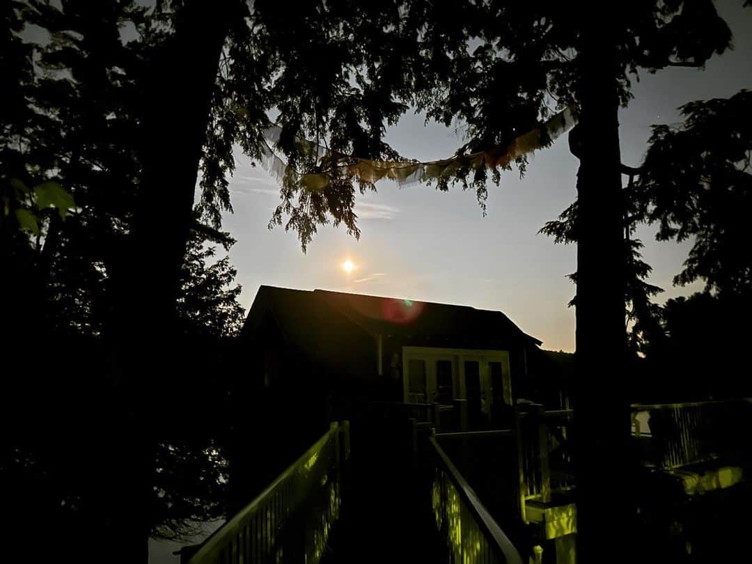 ブライアン・オーサーのインスタグラム：「Mother Nature at her best.  Beautiful moon, beautiful Muskoka.」