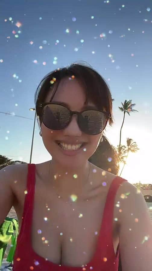 谷村奈南のインスタグラム：「Sunset🏝️ #hawaiilife  #ハワイ生活」