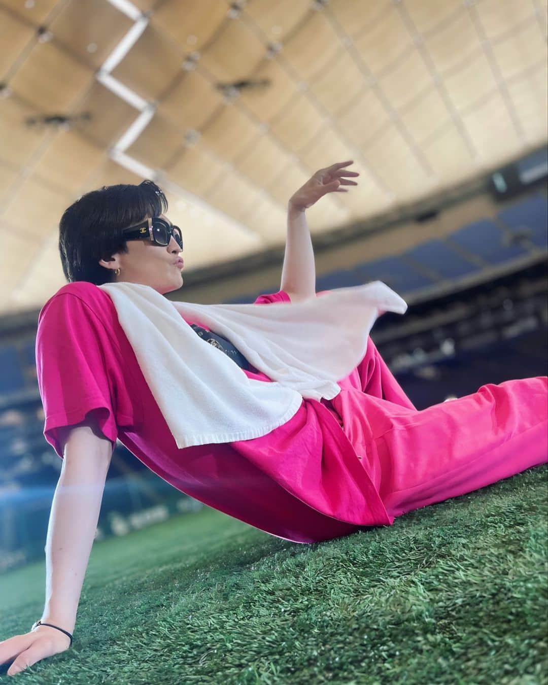 丘山晴己のインスタグラム：「Back in Tokyo dome ⚾️⚾️⚾️❤️💓✨‼️ #アクターズリーグ2023 #ハッピーボス❤️‼️」