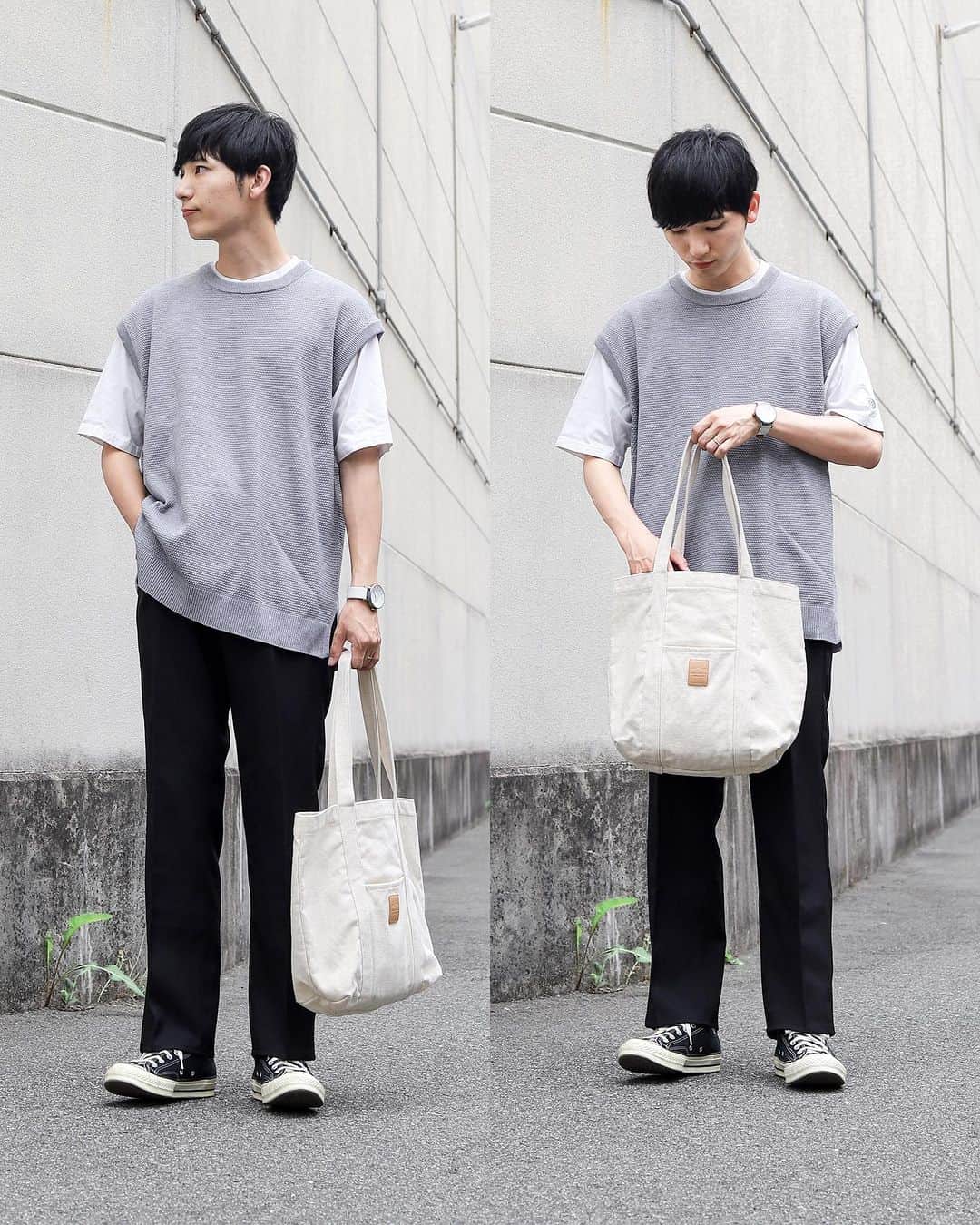 ひっちさんのインスタグラム写真 - (ひっちInstagram)「この服装の服全部なんと､､､､ 1万円以下のプチプラなの知ってた？ ⁡ ⁡ あ、もちろん小物以外!! ⁡ ⁡ 詳細はプロフィールURLから見てみてー ⁡ ⁡ もし分からないこととか相談あれば コメントかDMしてね✋ ⁡ ⁡ ┈┈┈┈┈┈┈┈┈┈ ⁡ ⁡ おすすめアイテムメモ✍️ ⁡ ・ニットベスト ⁡ 途中のニットベストお気に入りすぎるんよ,,,, ちなみにこれは @serace_official の ⁡ 大人気ニットベストの新色。 7/3(月)12時～ZOZOTOWNで販売開始‼︎ ⁡ 今年ニットベスト着るならこれしかないなってレベルでクオリティ高いです✌️ ⁡ 172cmでMサイズ着用 ⁡ ⁡ ⁡ ┈┈┈┈┈┈┈┈┈┈ #夏コーデ #デートコーデ #キレイめコーデ  #韓国ファッションメンズ #韓国ファッションコーデ #韓国メンズコーデ #図書館デートコーデ #淡色コーデ #柄シャツコーデ #フレアパンツコーデ #夏メンズコーデ #GUコーデ #ユニクロコーデ #UNIQLOコーデ #UNIQLOUコーデ  #メンズファッション #韓国メンズアパレル #白シャツコーデ #開襟シャツコーデ #カーゴパンツコーデ #キャップコーデ #白スニーカーコーデ #ロゴTコーデ #カフェコーデ #メンズコーデ #ディズニーコーデ #ユニバコーデ #USJコーデ #遊園地コーデ v」7月3日 18時03分 - hicchiwear