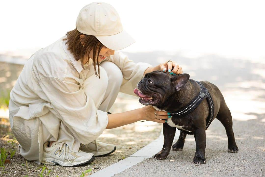 木村まこさんのインスタグラム写真 - (木村まこInstagram)「犬の出張撮影📷 @trip_for_dog  撮影してもらいました𓂃𓈒𓏸  めちゃめちゃ素敵な写真たくさん𖤣𖥧𖥣𖡡𖥧𖤣 毎日散歩するけど、テンちゃんとこんな客観的に撮られることってなかなかない！ って撮られて気づいたー！  毎日の当たり前の瞬間を写真として残しせるって素敵。 犬飼ってる方是非〜♡ お散歩中とか撮影きてくれるよぉ〜🎵  それにしても散歩中ずっと私ニヤニヤしてる🤣🤣🤣  @photoland107 さん ありがとうございました📷  たくさん撮ってもらったからまたupします☺️  #犬撮影 #福岡犬 #福岡犬民  #ペット撮影 #フレブル福岡」7月3日 19時10分 - maco_kimura