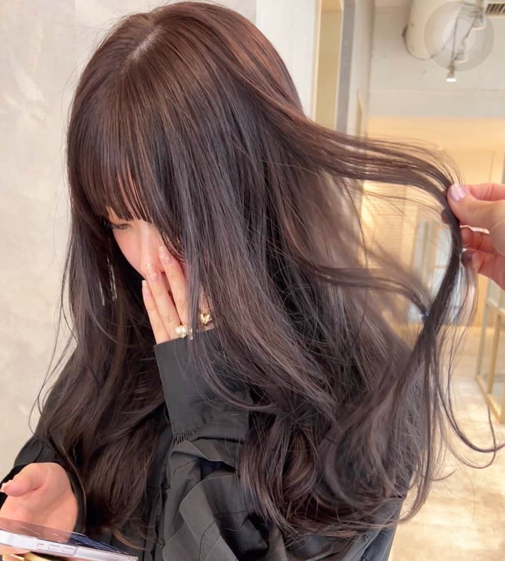 中西結梨花のインスタグラム：「ハイライトベースに透けるグレー+ラベンダー #nakanishi_color」