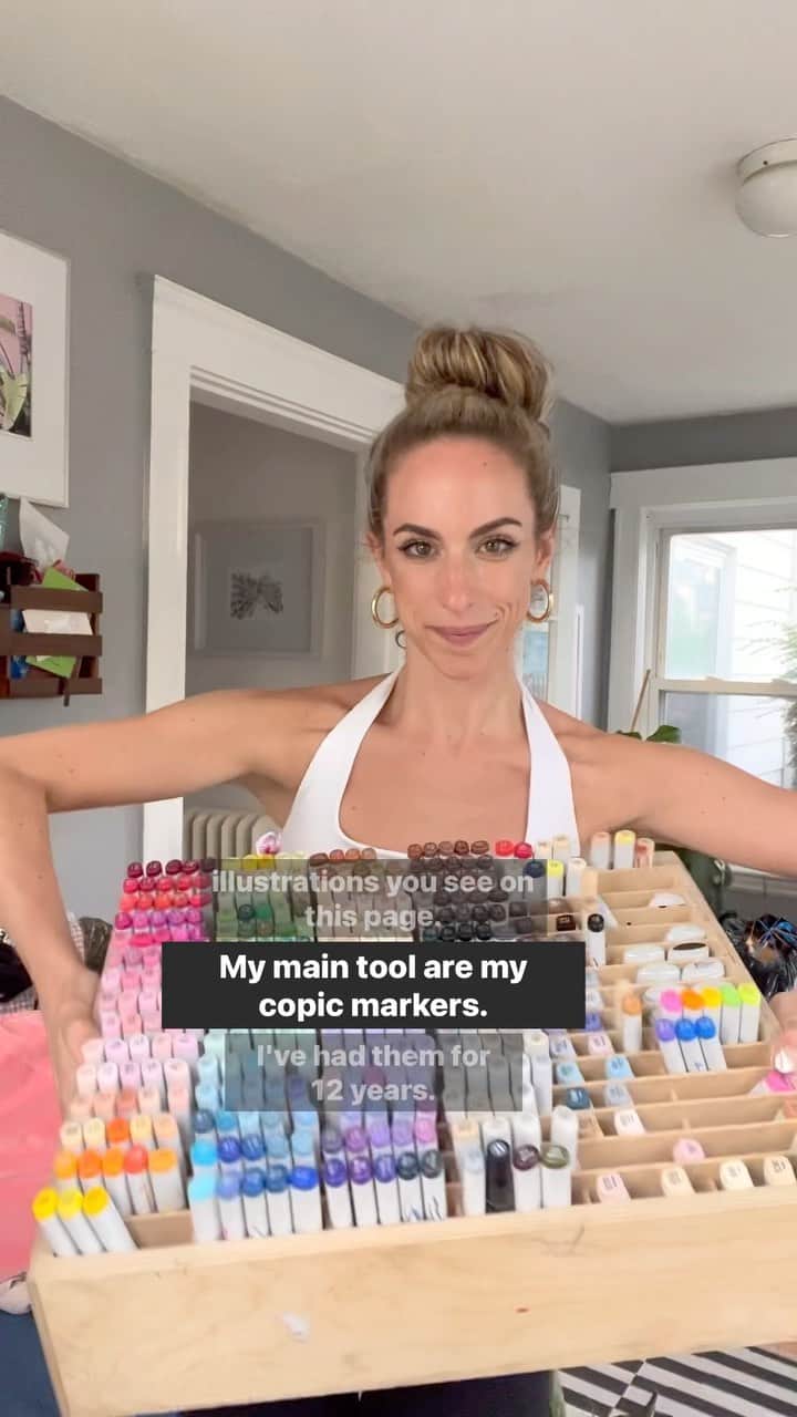 Holly Nicholsのインスタグラム：「Everything I use to make my artwork 🥰 #copicmarkers #copic #artsupplies #fashionillustration #illustration」