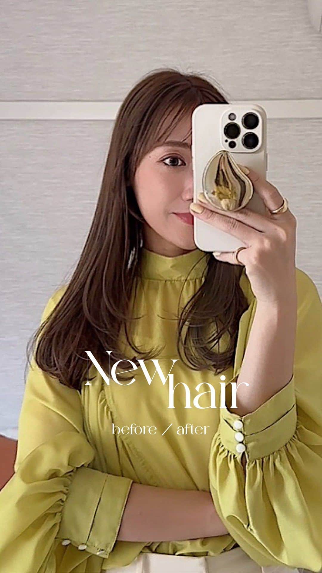 小川陽香のインスタグラム：「ㅤ 毛先ぱつっとロング 𐃘 顔周りレイヤースタイルに してもらった時のやつ👩🏻‍🦰✌🏻🤍（ちょっと前の） ㅤ カラーは変わらずベージュ系🍞 ㅤ ㅤ #ロングヘアー #ロングヘアスタイル #レイヤースタイル #ベージュカラー #ロングヘア #レイヤーカットロング イエベ #イエベ春 #イエベ春コーデ #骨格ウェーブ #骨格ウェーブコーデ  ㅤ」