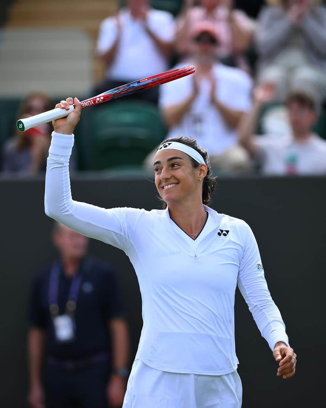 キャロライン・ガルシアのインスタグラム：「What a lovely smile 😊   📸 @cocodubreuilphoto / @fftennis   #Wimbledon」