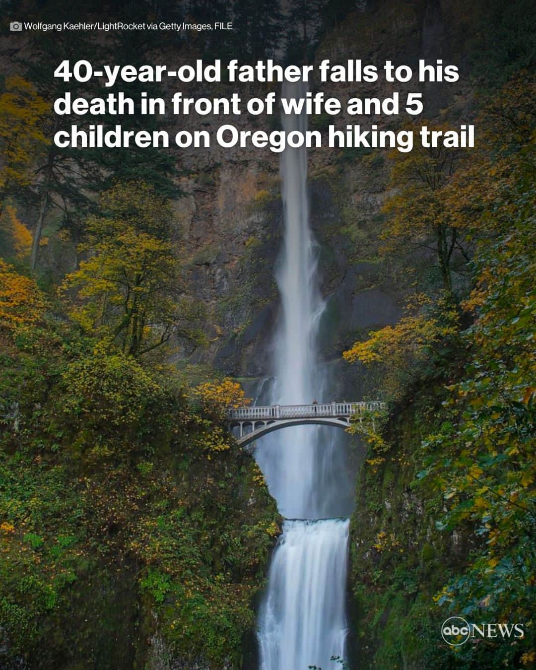 ABC Newsさんのインスタグラム写真 - (ABC NewsInstagram)「A 40-year-old hiker was killed over the weekend when he slipped and plummeted down the side of a mountain in front of his wife and five children near Oregon's Multnomah Falls, officials say. MORE AT LINK IN BIO.」7月4日 4時01分 - abcnews