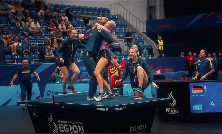 ベルナデッテ・スッチのインスタグラム：「Another dream come true!  I’m happy and proud beyond any words that me and my team managed to once again prove that we are ONE TEAM sharing the same DREAM 🥇. Winning the 2nd 🥇 and hearing our national anthem is the best feeling an athlete could live through!  I would like to thank my team, my colleagues for being so unite and for  completing each other in each and every moment of this sweet victory!  Secondly, big thanks to everyone that supported and cheered for us from start until the end!  Learn , believe and never give up as dream do come true 🫶🏻🥇🫶🏻 #chmapion #europeanchampionship #europeangames #europeangames2023 #gold #goldmedal #proud #myteamisbetterthanyours #happiness #teamwork #🏅 #🏆 #❤️」