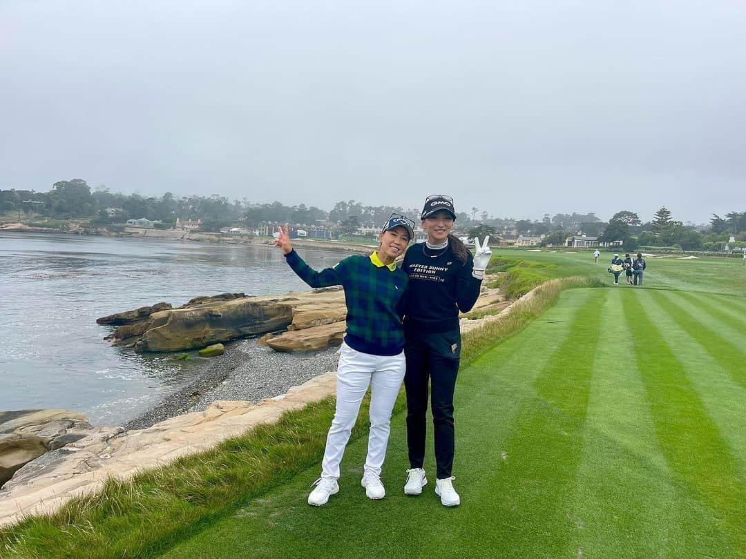 脇元華のインスタグラム：「桃子さんと☺️🍑💓  #usga #uswomensopen  #pebblebeach  #golf」