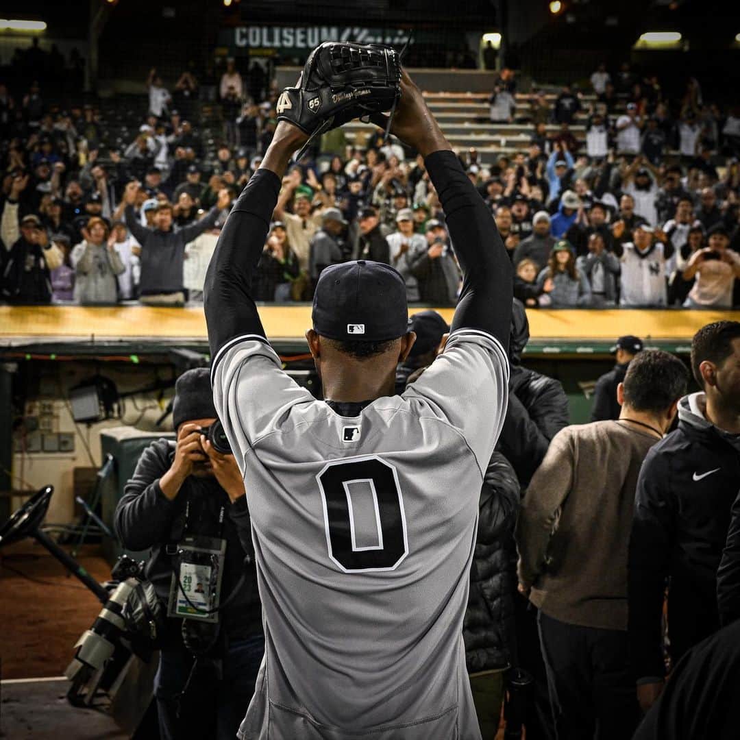 ニューヨーク・ヤンキースのインスタグラム：「Congrats to Domingo Germán on taking home AL Co-Player of the Week honors! 🏆」