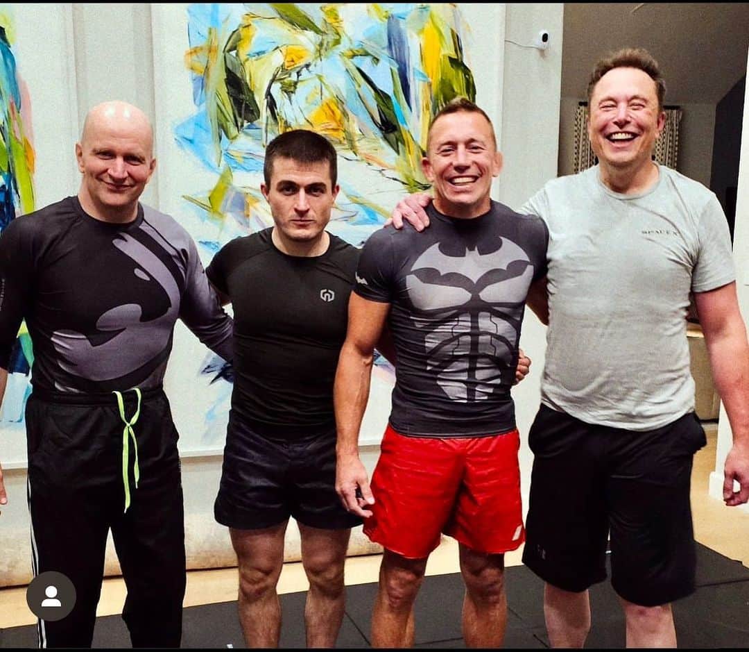 ジョルジュ・サンピエールのインスタグラム：「Great training session with 3 men I really admire.  Combined IQ in this photo is 1000. « Not including me » 😂😂😂」
