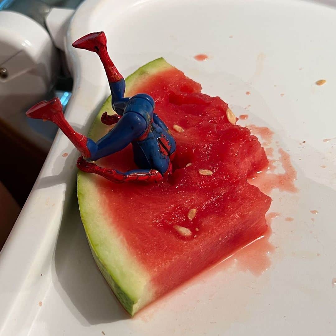 アレック・ボールドウィンのインスタグラム：「Everyone loves watermelon around here.  Happy 4th !!!」