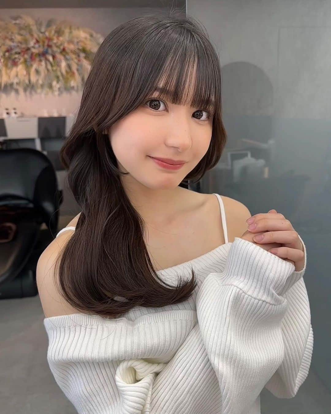 のインスタグラム：「前に美容室でセットしてもらった時の💕」
