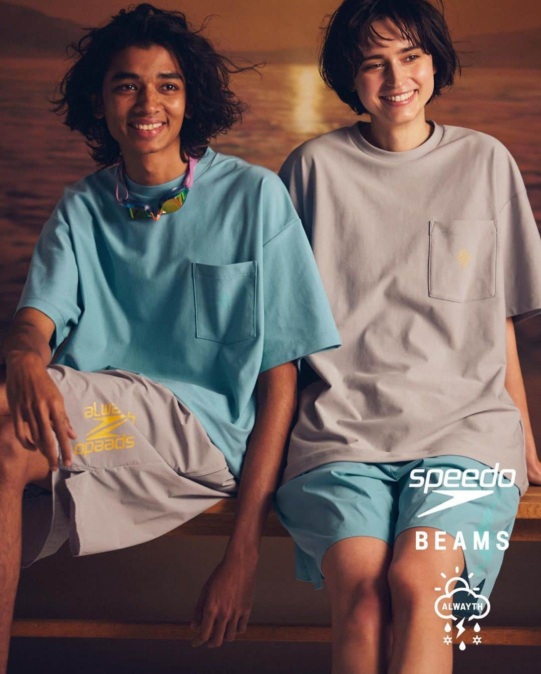 BEAMS MENさんのインスタグラム写真 - (BEAMS MENInstagram)「… 〈ALWAYTH × Speedo × BEAMS〉 7.8（Sat.）Release . 毎回人気を博している世界を代表するスイムウエアブランド〈Speedo〉と〈BEAMS〉との別注コレクション。 今回は、多くが謎に包まれている全天候型ブランド〈ALWAYTH〉を迎え、初となるトリプルコラボレーションが実現。 水陸両用でお使いいただけるスイムショーツをはじめ、本別注のために制作したスペシャルロゴを背面に大きくプリントしたラッシュTシャツ。加えて、撥水性、高ストレッチ性、UV機能を兼ね備えたキャップとウォータープルーフバッグの計4型を展開。 併せて〈Speedo〉と〈BEAMS〉の別注コレクションも同時発売。ネイビーとグレーのワントーンでまとめたソリッドなデザインが、様々なスタイルにマッチするコレクションに仕上がりました。  高い機能性とデザイン性を兼ね備えた両コレクションは、7月8日（土）より〈BEAMS〉レーベル取り扱い店舗(一部店舗を除く)、ビームス公式オンラインショップにて発売です。 . Photography_ @teruohorikoshi Direction&styling_ @yujililynakata Hair&make-up_ @toyodayousuke  . @allweatherproof @speedo_japan @beams_official @beams_mens_casual #alwayth #speedo #beams #alwayth_speedo_beams #speedo_beams」7月4日 16時57分 - beams_mens_casual