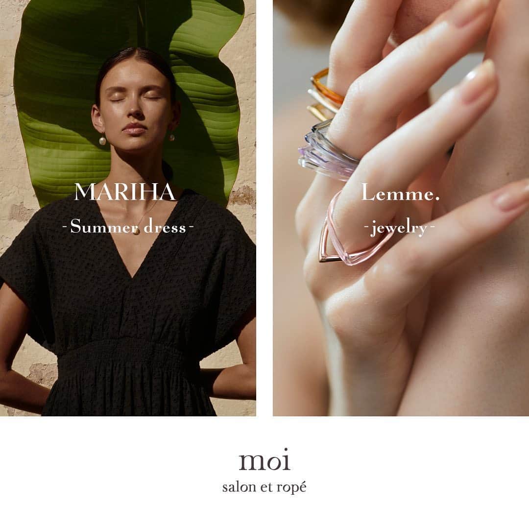 ロペのインスタグラム：「"MARIHA"Summer dress & "Lemme."Jewelry POP UP ⁡ moi salon et ropé各店舗では、タイムレスなデザインに定評のある「MARIHA（マリハ）」とガラスのジュエリーブランド「Lemme.(レム)」のPOP UP SHOPを期間限定展開いたします。 ⁡ 期間中は、「MARIHA（マリハ）」「Lemme.（レム）」のアイテムに加え、ROPÉ・SALON adam et ropéの夏の新作も入荷し豊富なラインアップが揃います。ぜひ、この機会にご来店をお待ちしております。 ⁡ ⁡ ＜会期＞ 大阪店：7月7日(金)～7/16(日) 横浜店：7月19日(金)～7月30日(日) ⁡ ＜店舗詳細＞ moi salon et ropé 大阪高島屋 〒542-8510 大阪市中央区 難波5丁目1番5号 06-6631-2213 【営業時間】午前10時～午後8時 ⁡ moi salon et ropé 横浜高島屋 〒220-8601横浜市西区南幸1丁目6番31号 045-620-2851 【営業時間】午前10時～午後8時 ⁡ ⁡ ⁡ @rope_jp @moi_salon_et_rope  @moi_yokohamatakashimaya  #moisalonetropé #モアサロンエロペ #popup  @mariha_official  @lemme_tokyo  #夏コーデ #夏カラー #ロペ #ROPÉ #ropejp」