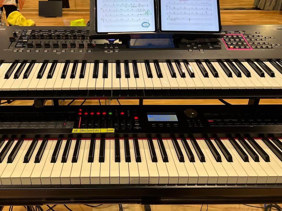 本間昭光のインスタグラム：「リハーサルスタート 久しぶりに新しい機材導入でトライ中！ #RD2000 #montage7」