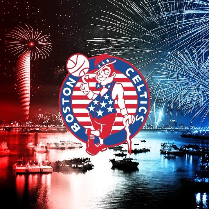 ボストン・セルティックスのインスタグラム：「Happy 4th of July ☘️🇺🇸🎆」