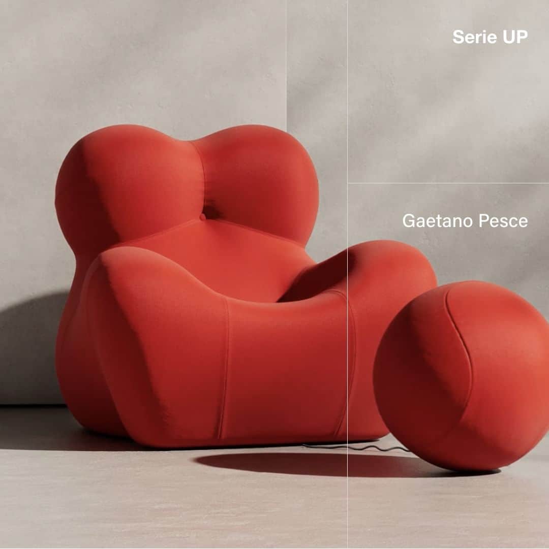 B&B Italiaのインスタグラム：「When design meets profound storytelling. The iconic UP5_6 armchair is a poignant metaphor for the struggles and resilience of women throughout history.   @gaetano.pesce  #bebitalia #design #SerieUp」