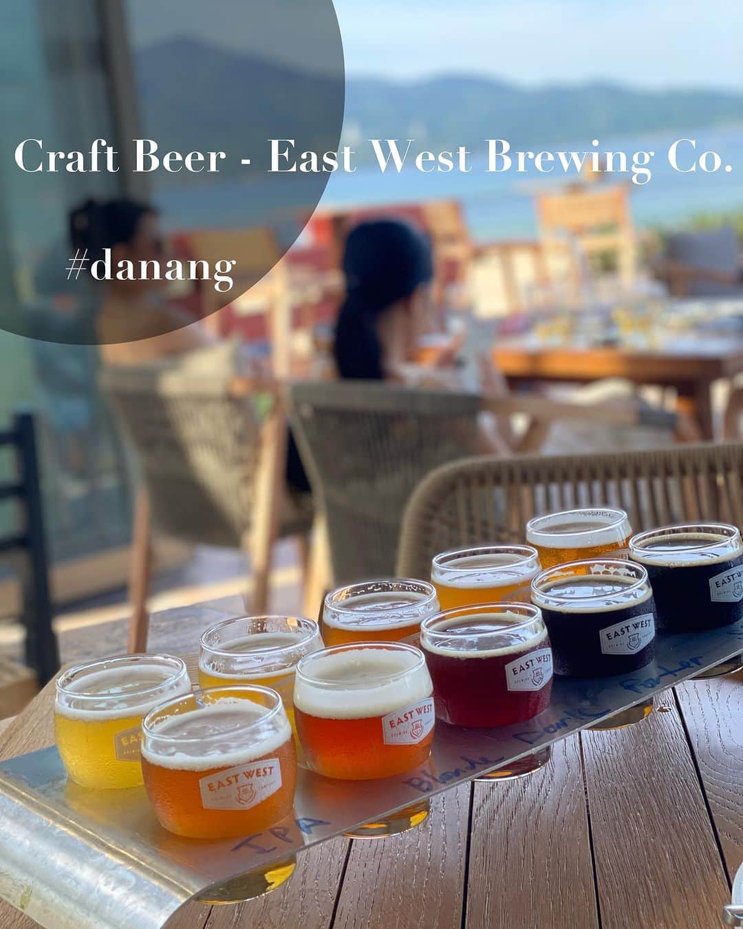 菊原梨華のインスタグラム：「・ ・ /  Craft Beer - East West Brewing Co. - Da Nang  📍1A Võ Nguyên Giáp, Phước Mỹ, Sơn Trà, Đà Nẵng 550000   \   このカラフルなビールたち🍺🍻  見てるだけでも楽しかったし、 ダナンのビーチ沿いのご飯屋さんなので、 みんなで飲み比べながらゆっくりできるのもよきなお店😊⭐️  ご飯も美味しくて良かったー！  ダナン行った方はぜひ！  #ダナングルメ#ダナンカフェ#ダナンランチ #danang#danangfood #danangtrip」