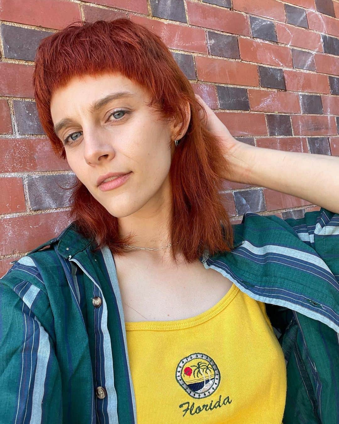 オーブリー・ピープルズのインスタグラム：「we’ve done long short bob pixie “boy” cut shag brown blonde black red magenta flamingo and now it’s time for the copper mullet」