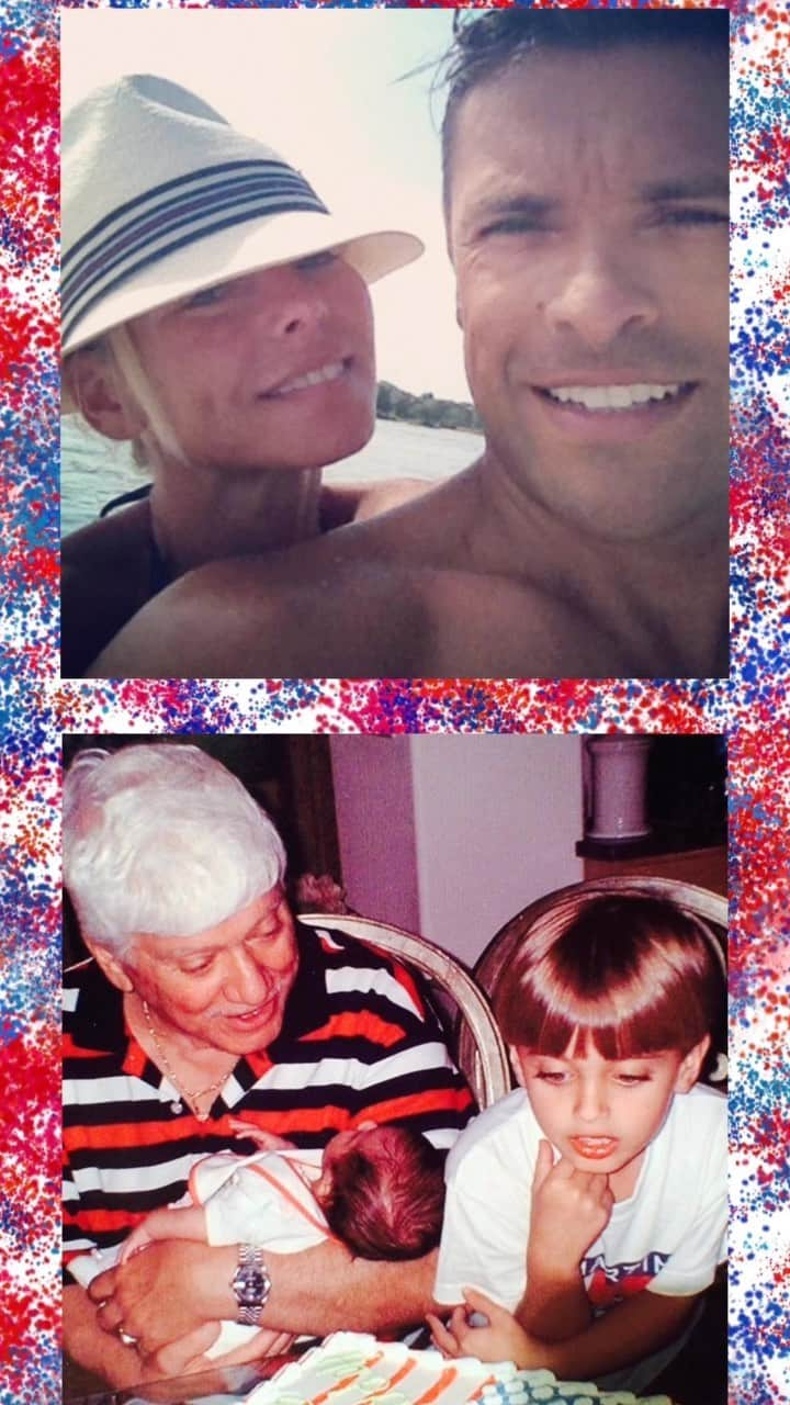 ケリー・リッパのインスタグラム：「Fourth of July flashbacks y’all! From the 70’s to the present day! 🇺🇸🎇 @instasuelos @michael.consuelos @theyoungestyung @joaquinconsuelos @jakeshears」