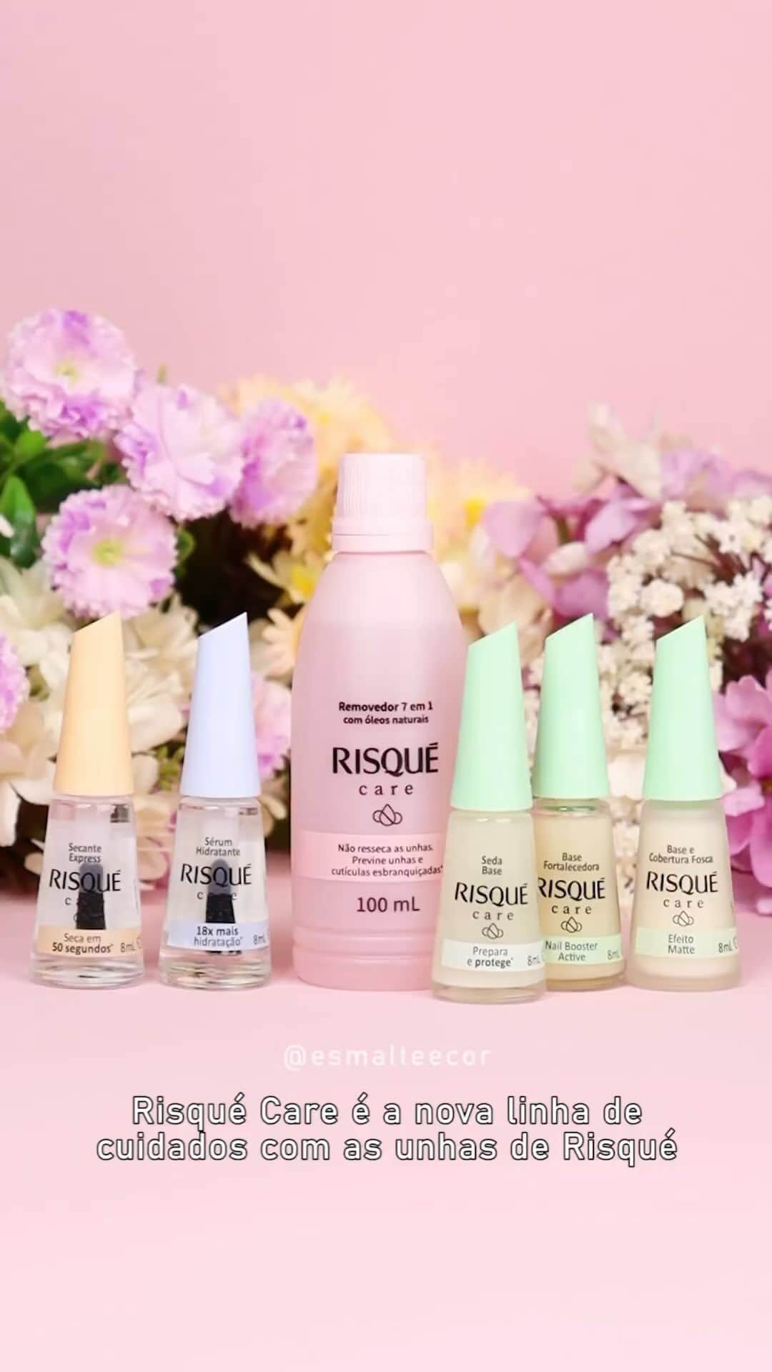 Risqueのインスタグラム：「#repost @esmalteecor  • • • Uma rotina de cuidados é essencial para manter as unhas saudáveis e fortes. E a nova linha Risqué Care de @risqueoficial tem todos os passos para um cronograma completo de cuidados com as unhas! Os produtos foram formulados com óleo de coco, para manter as unhas e cutículas bem hidratadas! E extrato de lavanda, que possui propriedades purificantes. Qual produto dessa linha vocês gostaram mais de conhecer? Eu amei todos, mas o removedor 7 em 1 sem acetona e o sérum hidratante foram os meus favoritos!  E vocês podem usar meu CUPOM de desconto GABI15 lá na lojacoty.com.br/risque  #Publi #TáNasNossasMãos #RisquéCare」