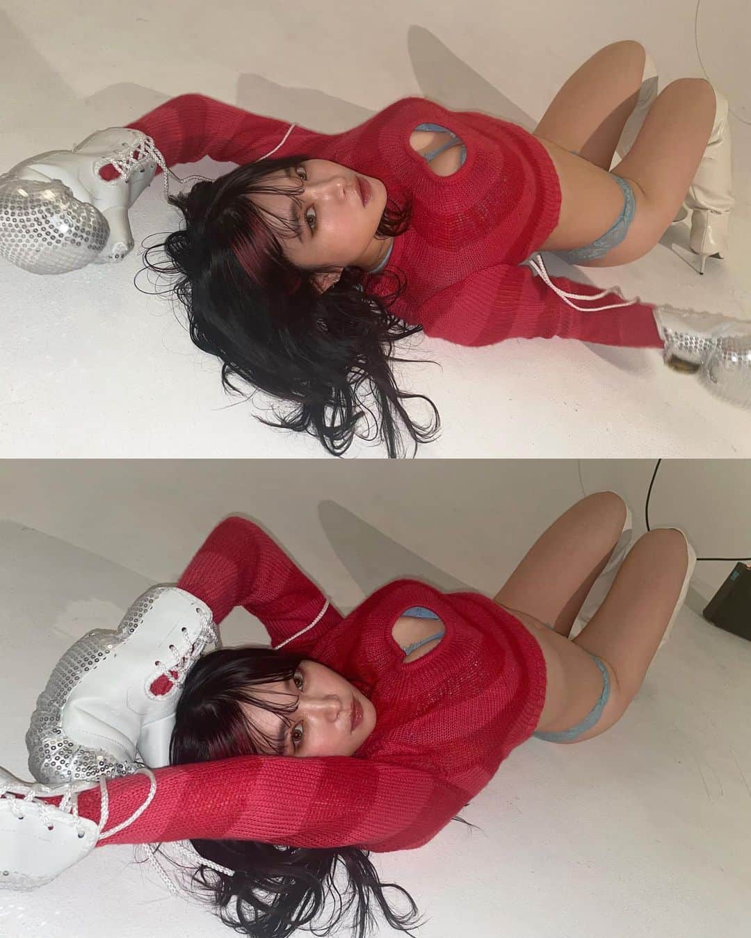 のインスタグラム：「ちょっと前シリーズ👽  この時の撮影も楽しかった。 私は自分でメイクもするしスタイリングもするし 写真まで撮っちゃう時があるけれど。  やはりその道のプロたちと共に作品を作ったり 仕事をしたりすると改めて思う。リスペクト。  メイクさん、スタイリストさん、カメラマンさん、 この人たちがいる事で自分じゃない自分をまた発見できて。 自分の頭にはないレールを作ってくれる☠️  ありがたいね、ありがたいです。 いつも、楽しい発見をありがとうございます🫶🏻」