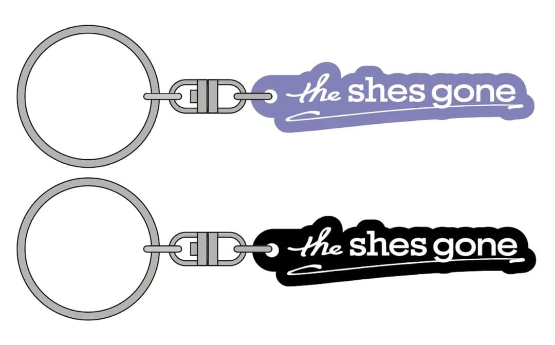 the shes goneのインスタグラム：「new goods  new logo rubber keyholder  color : lavender＆black price : 800yen」