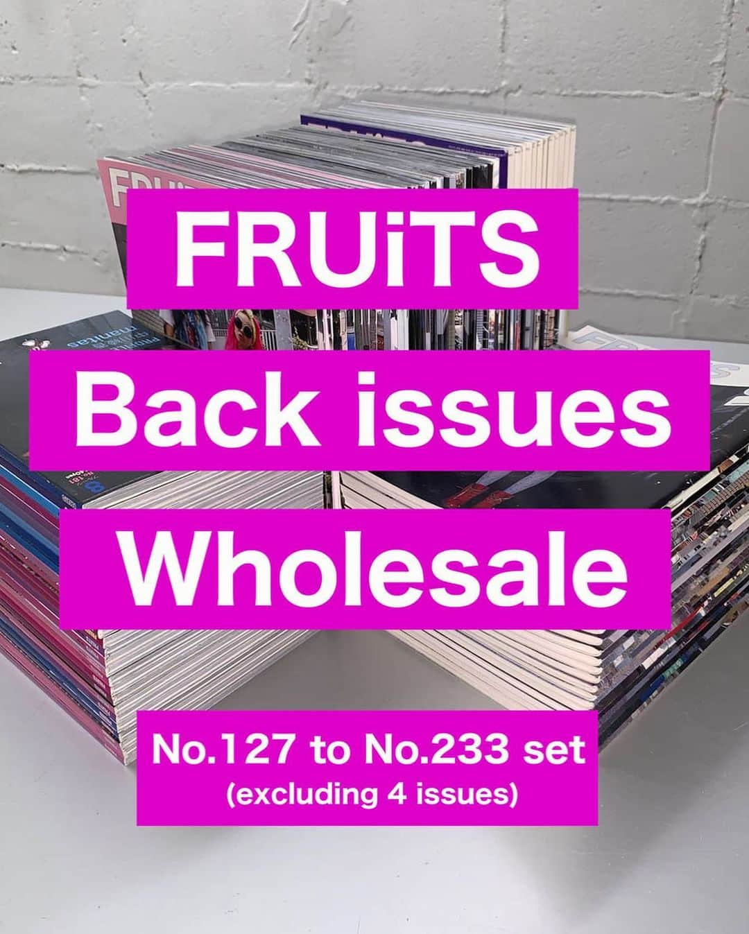 FRUiTSさんのインスタグラム写真 - (FRUiTSInstagram)「<Wholesale set> < Physical back issues>  We are selling back issues of FRUiTS and TUNE magazines in a small box at Laforet Harajuku in Tokyo. Due to strong sales, we have decided to offer them to shops worldwide. Also they can be purchased for company library or personal collections.  https://tokyofruits.com/」7月5日 12時11分 - fruitsmag