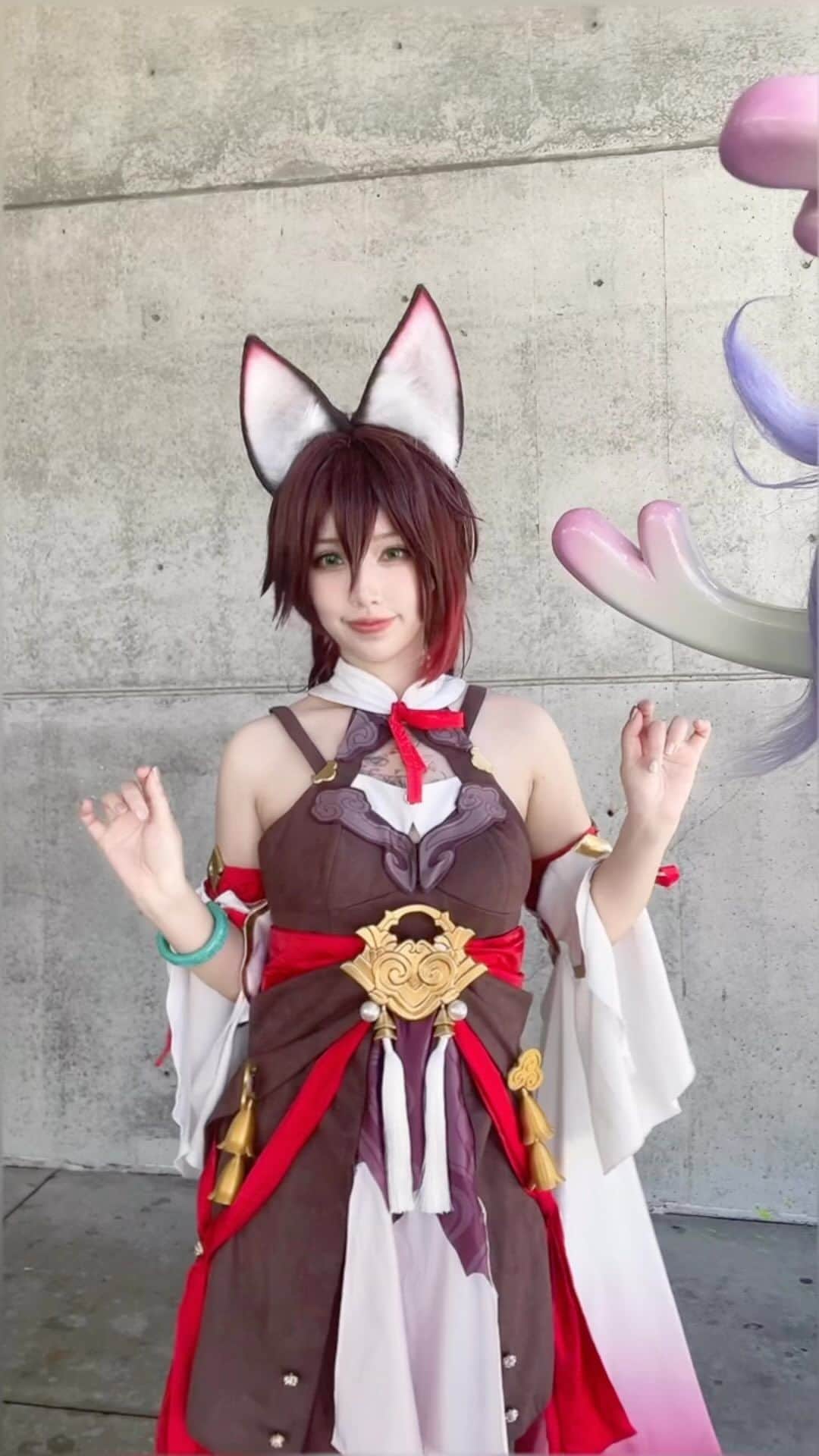 犬神洛洛子のインスタグラム：「🦊🦊🦊 #honkaistarrail #tingyun #cosplay #コスプレ #停云 #崩壊スターレイル」