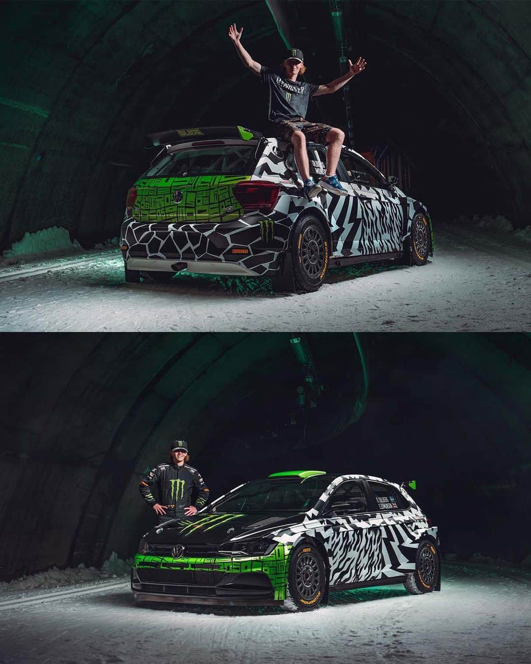 モンスターエナジーさんのインスタグラム写真 - (モンスターエナジーInstagram)「@OliverSolberg01’s new Ken Block inspired livery 🔥 #KB43VER  Featured in the Torsby Ski Tunnel, the very same place Ken dropped his 2011 car.  #MonsterEnergy #Drift」7月6日 3時56分 - monsterenergy