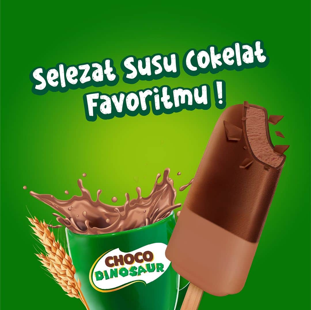 Glico Wingsのインスタグラム：「Ada kejutan nih dari Waku Waku! BARU! Waku Waku Choco Dinosaur  Nikmati kelembutan es krim Jepang rasa susu cokelat ditambah dengan lapisan cokelat krispi lezat yang bikin anak berenergi melakukan aktivitasnya!  Hmm.. Selezat susu cokelat favoritmu!  Dapatkan segera di toko gerai Glico Wings terdekat.  #WakuWaku #WakuWakuChocoDinosaur #GlicoWings #EsKrimJepang」