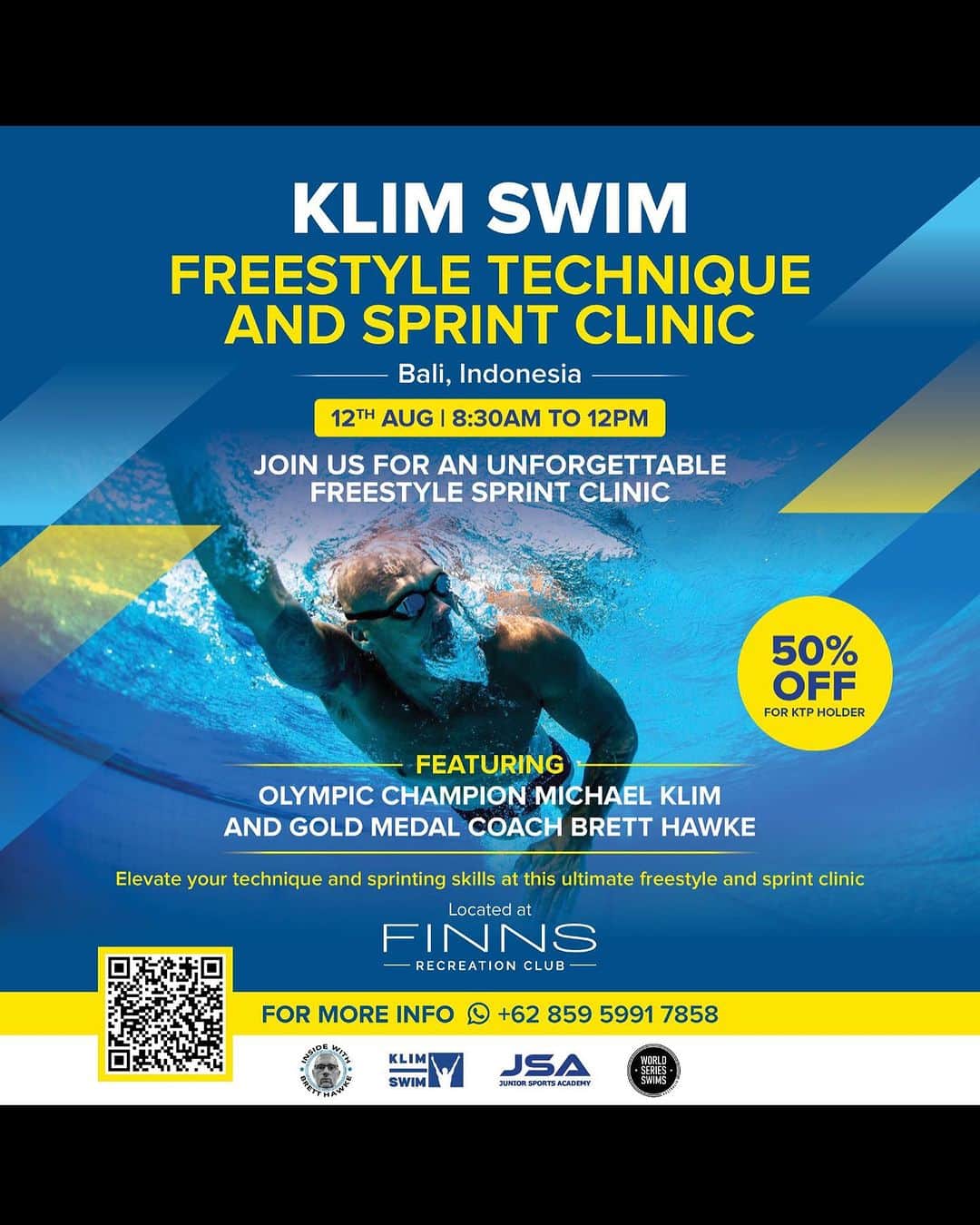 マイケル・クリムのインスタグラム：「New clinic Announcement! Come join @michaelklim1 and I, with special guest @kerihehn in Bali!!! August 12. Link in stories and bio. #clinic #swim #sprint #destination」
