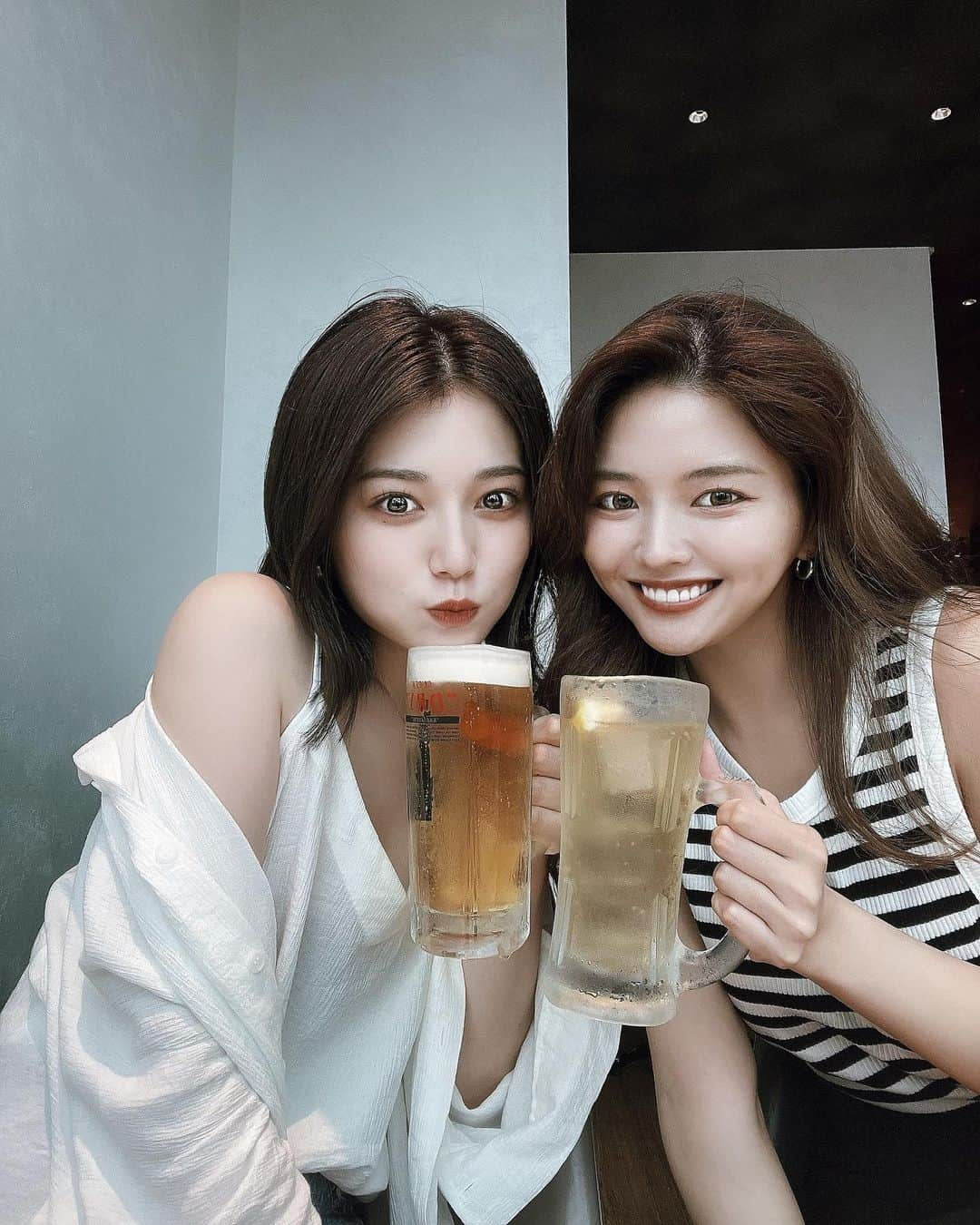 浪花ほのかさんのインスタグラム写真 - (浪花ほのかInstagram)「なちゃんと久しぶりに乾杯した🍺❤️‍🩹 楽しい楽しい楽しい😘笑」7月5日 20時54分 - hnoa_z