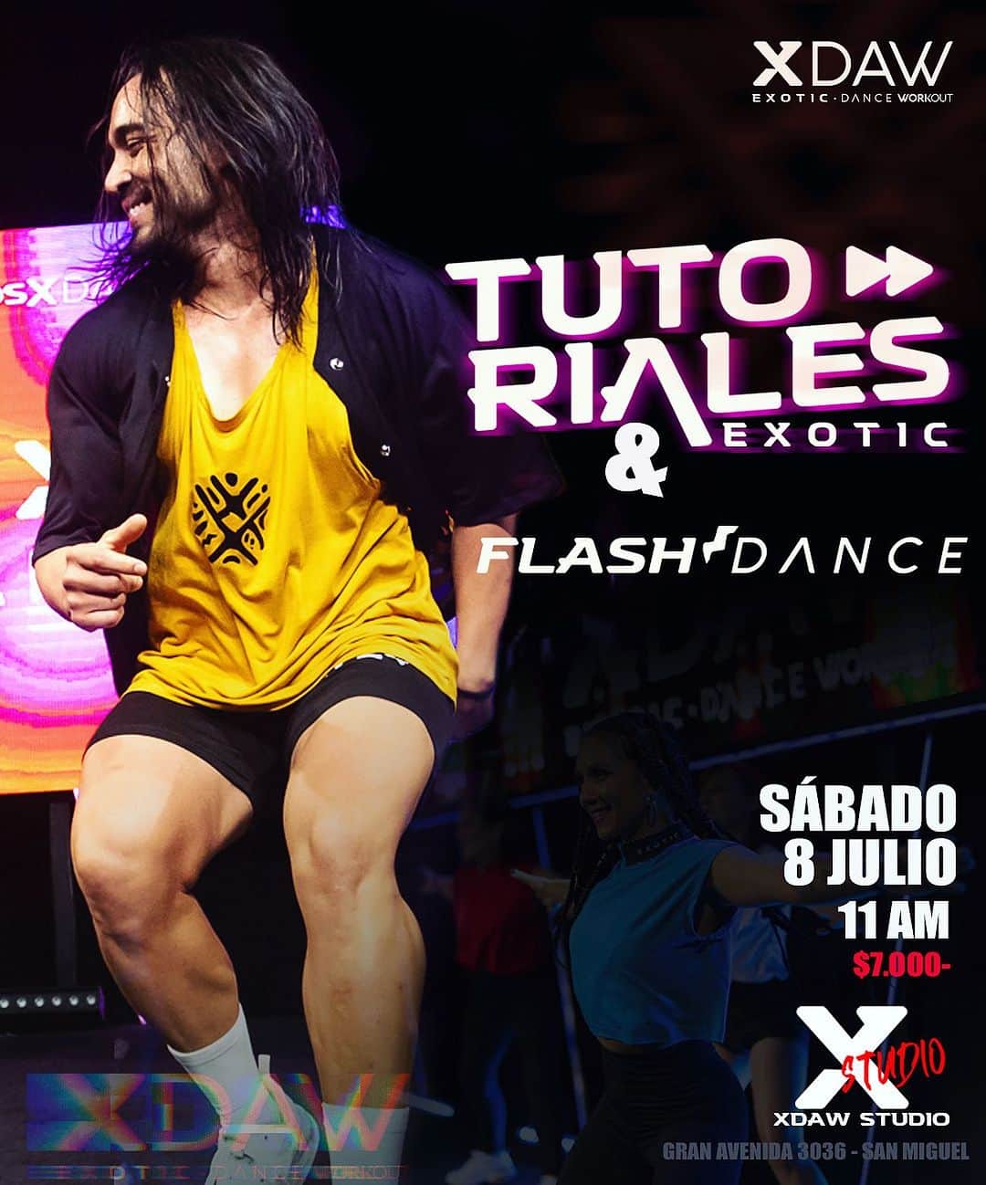 クラウディオ・リースのインスタグラム：「Un sábado completamente poderoso, con 2 actividades fuertes y entretenidas de #Xdaw !!   Clase formato #FlashDance 30 min y clase #Tutorial 60 min por nuestro creador @klaudioreies en #Xstudio   Si quieres participar puedes inscribirte con @palomaalday17 !!!   #xdaw #exotic #dance #workout #fitness #dancefitness #fitnessdancer #chile #clases #klaudioreies」