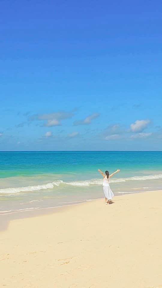 天霧真世のインスタグラム：「【⁡𝙒𝙖𝙞𝙢𝙖𝙣𝙖𝙡𝙤 𝘽𝙚𝙖𝙘𝙝🌊🌴】 白い砂浜、ターコイズブルーの海、美しきワイマナロ·ビーチ🌊✨ ⁡·⁡ ただただ海を眺めるだけの一日。⁡⁡⁡⁡ ⁡· ⁡⁡何もしなくていい時間⁡ ⁡心と体を緩める時間⁡ · ⁡こんな日があってもいいですね😌🎊 ⁡· · #hawaii#oahu#waimanalobeach#laterpost⁡ ⁡#ハワイ#オアフ島#ワイマナロビーチ#🏖 · 🌈@mayomayo.com_ 💎@mayosacise.official ✏@mayo_paint · ·⁡」