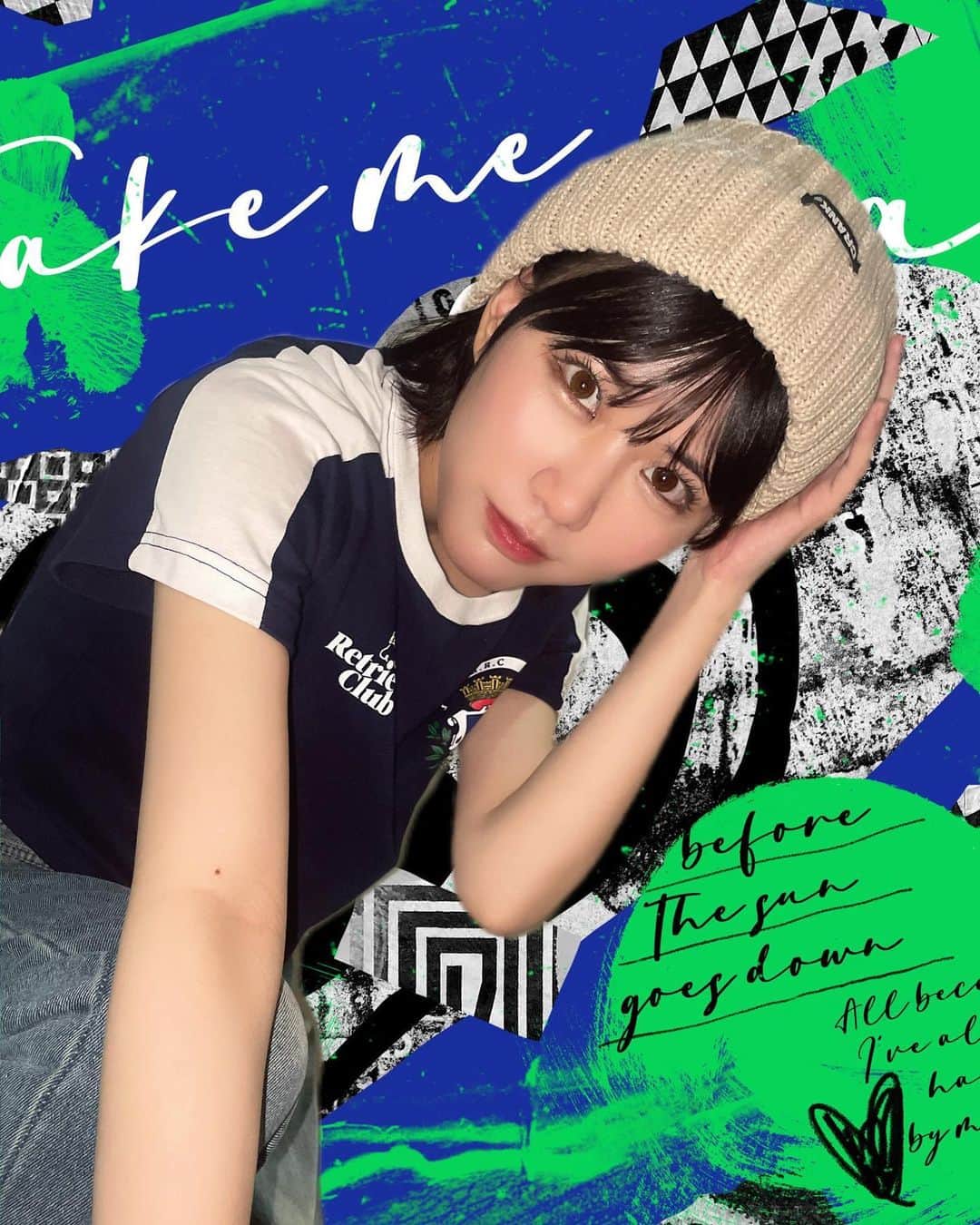 渡辺菜月のインスタグラム：「#なっちゃんスタイル ⚽️  スポーティなデザインが最近のハマり☺︎  #stu48 #idol #渡辺菜月 #retriverclub #tshirt」