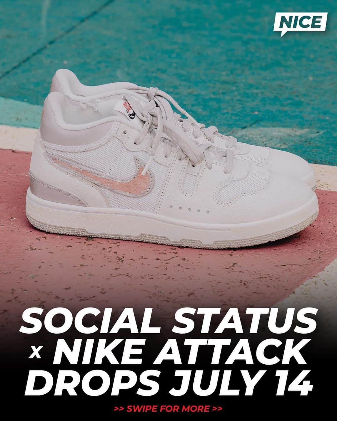 Nice Kicksさんのインスタグラム写真 - (Nice KicksInstagram)「@thesocialstatus x Nike Attack "Silver Linings" is the first of four Nike Attack colorways the retailer will be releasing this year 👀 @nicedrops LINK IN BIO for more info 📲」7月6日 1時39分 - nicekicks