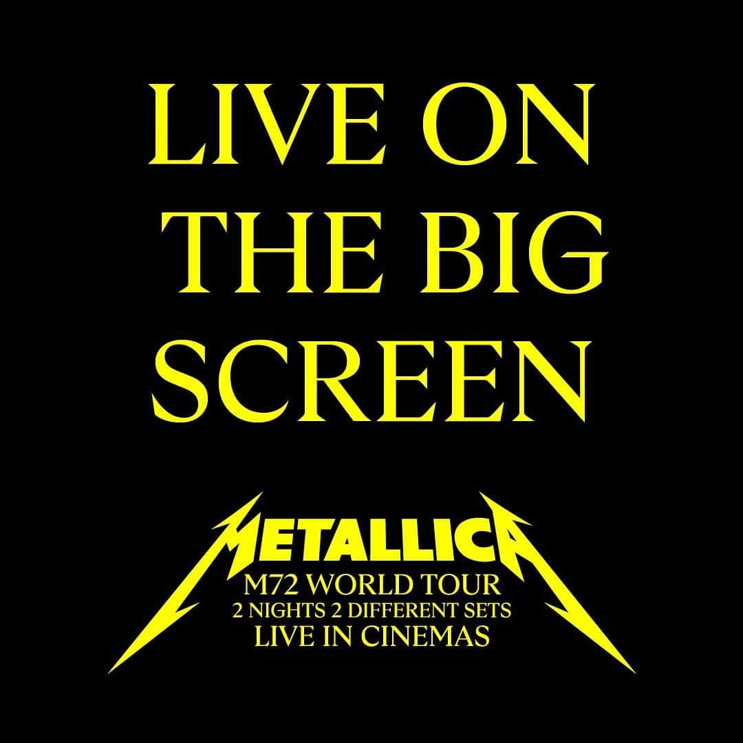 メタリカさんのインスタグラム写真 - (メタリカInstagram)「⚠️ We're coming back to the big screen next month, on August 18 & 20!*  Have a front row seat to the #M72 World Tour in Arlington, TX, across two nights for 2 different concerts, with unique setlists.  Tickets now on sale at www.metallica.film or the #linkinbio.   #Metallica #M72LiveInCinemas」7月6日 2時00分 - metallica