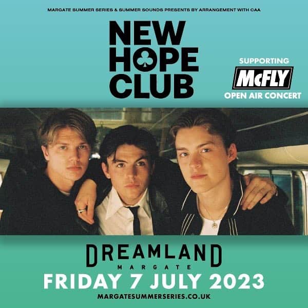 New Hope Clubさんのインスタグラム写真 - (New Hope ClubInstagram)「So excited to be back in 🇬🇧 to play some summer shows! First up Leeds tomorrow then  @dreamlandmargate on Friday with @mcflymusic 💛 Last few tickets in stories. B, R & G x」7月6日 5時03分 - newhopeclub